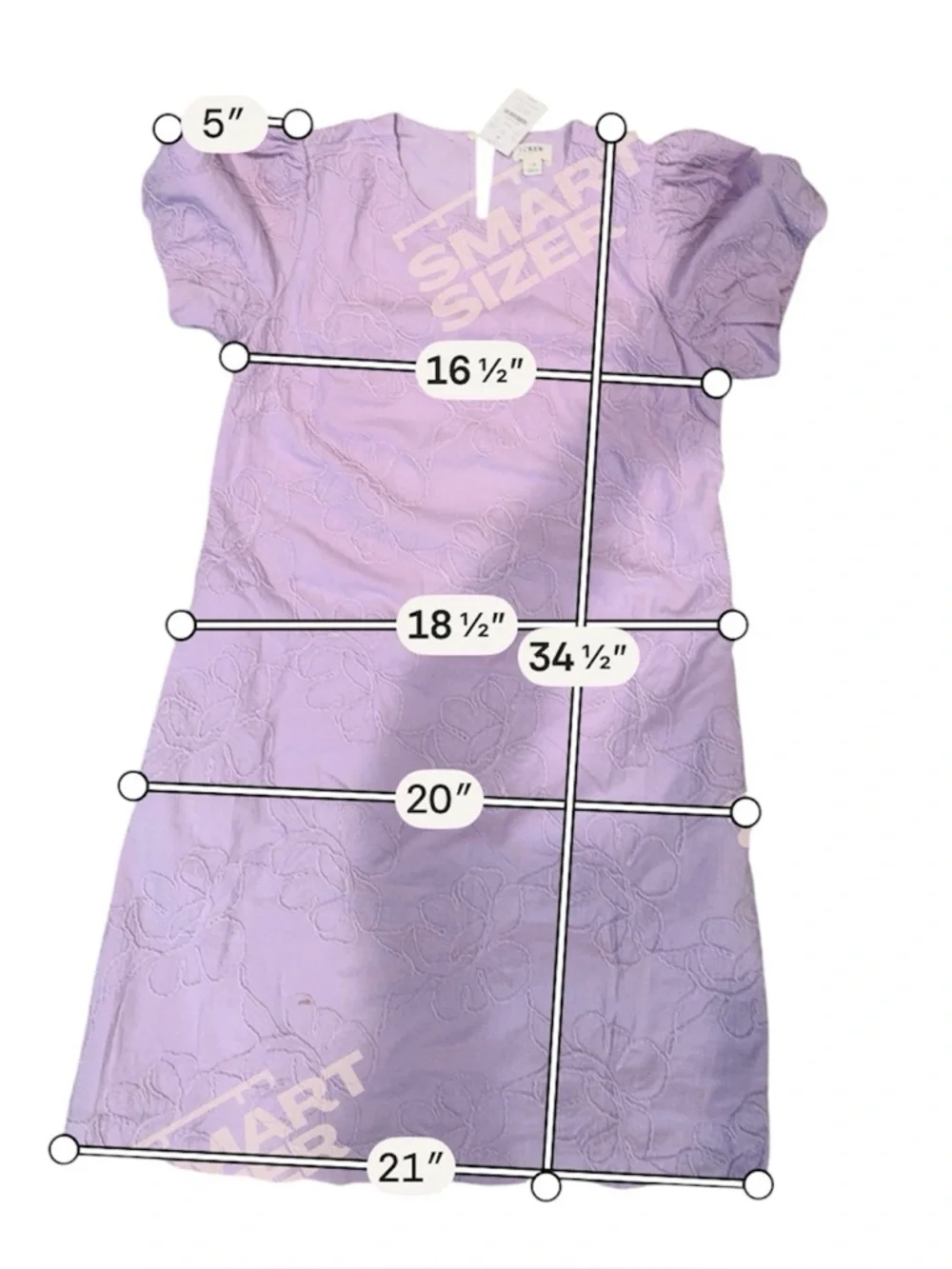 J. Crew Lavender Lace Puff-Sleeve Mini Dress